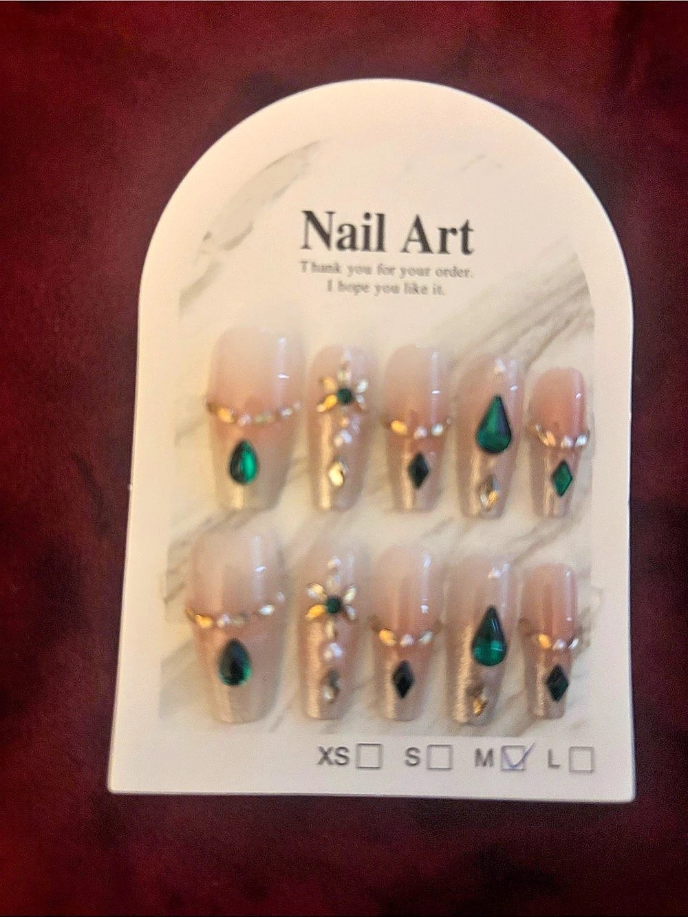 Pink & Gold Press-On Nails Medium